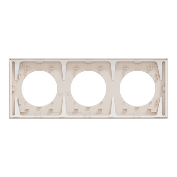Odace - plaque de finition 3 postes - couleur beige sable