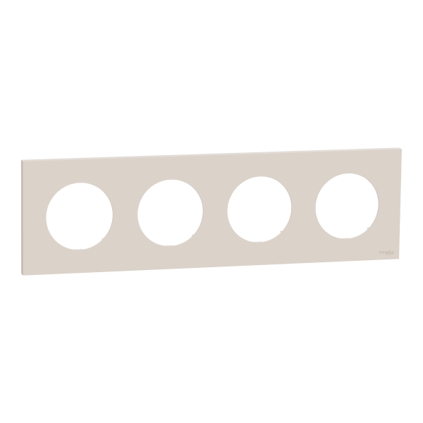 Odace - plaque de finition 4 postes - couleur beige sable