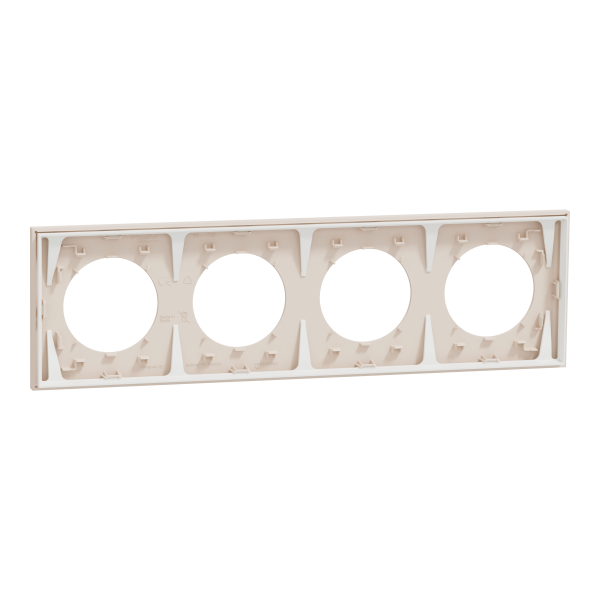 Odace - plaque de finition 4 postes - couleur beige sable