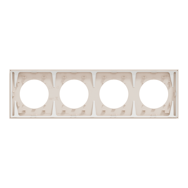 Odace - plaque de finition 4 postes - couleur beige sable