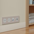 Odace - plaque de finition 4 postes - couleur beige sable