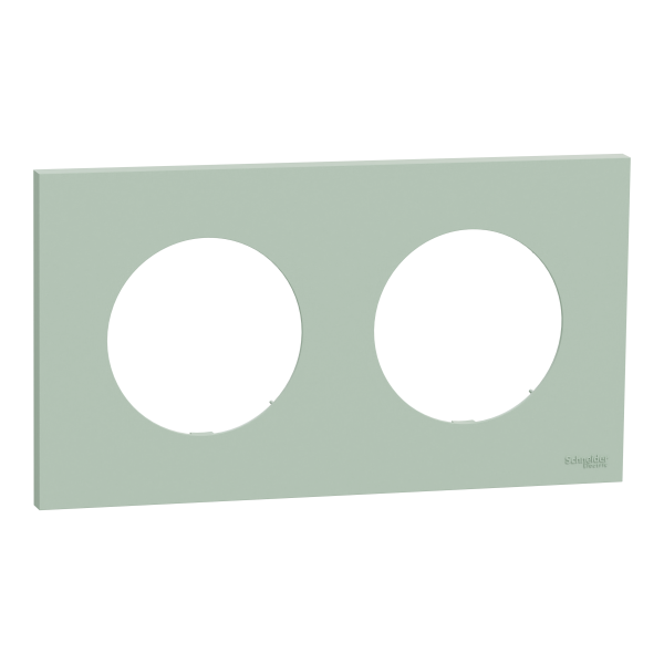 Odace - plaque de finition 2 postes - couleur vert jade