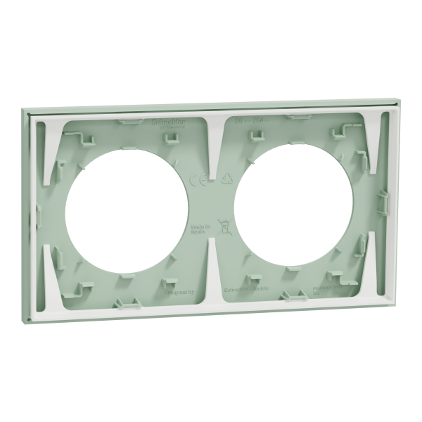 Odace - plaque de finition 2 postes - couleur vert jade