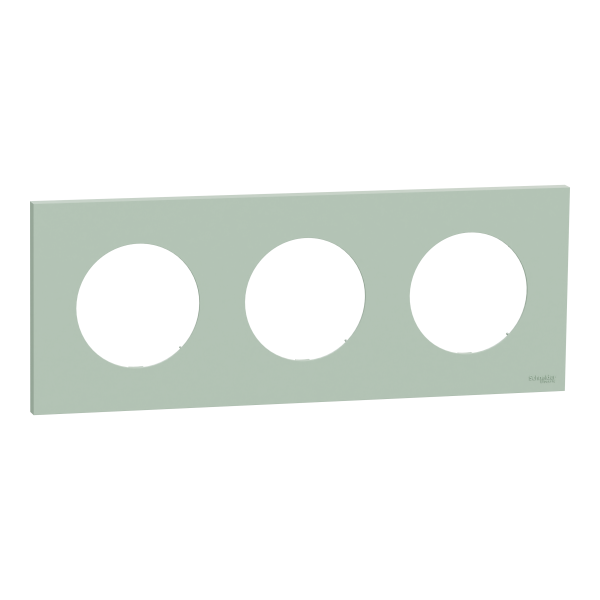Odace - plaque de finition 3 postes - couleur vert jade