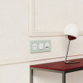 Odace - plaque de finition 3 postes - couleur vert jade