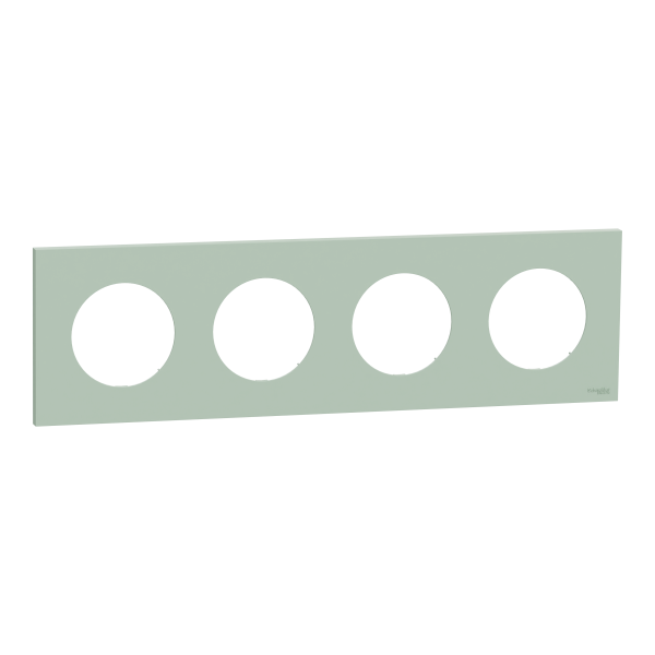 Odace - plaque de finition 4 postes - couleur vert jade