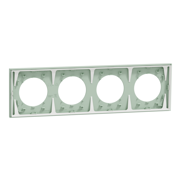 Odace - plaque de finition 4 postes - couleur vert jade