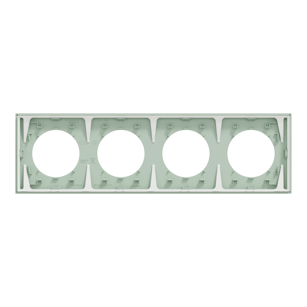 Odace - plaque de finition 4 postes - couleur vert jade