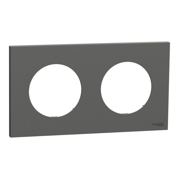 Odace - plaque de finition 2 postes - couleur gris basalte