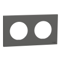 Odace - plaque de finition 2 postes - couleur gris basalte