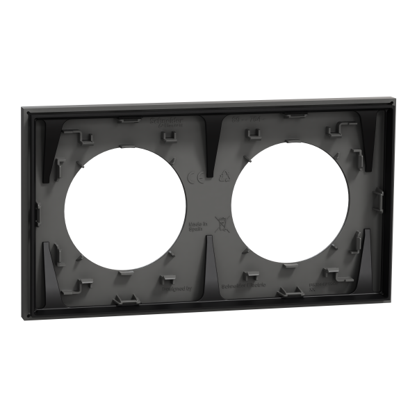 Odace - plaque de finition 2 postes - couleur gris basalte