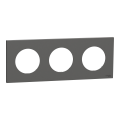 Odace - plaque de finition 3 postes - couleur gris basalte