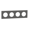 Odace - plaque de finition 4 postes - couleur gris basalte