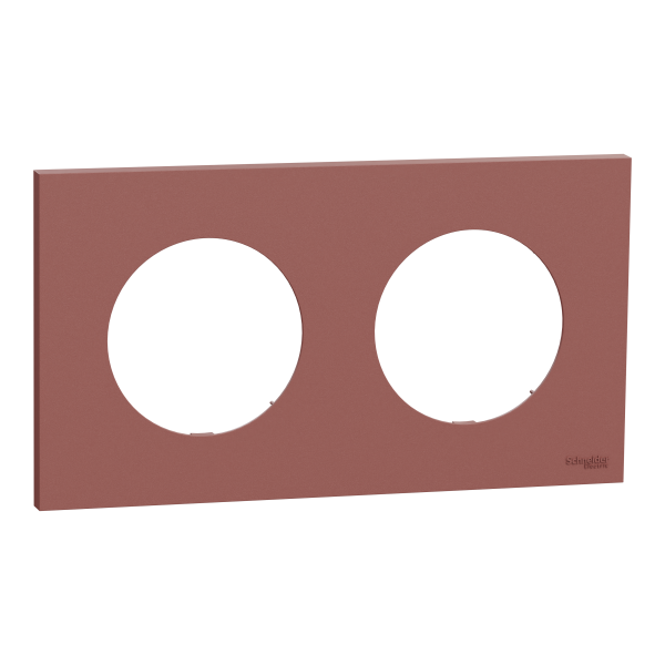 Odace - plaque de finition 2 postes - couleur rose grenat