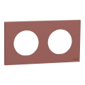 Odace - plaque de finition 2 postes - couleur rose grenat