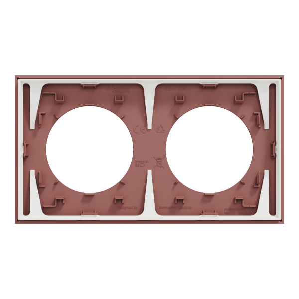 Odace - plaque de finition 2 postes - couleur rose grenat
