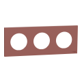 Odace - plaque de finition 3 postes - couleur rose grenat