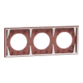 Odace - plaque de finition 3 postes - couleur rose grenat