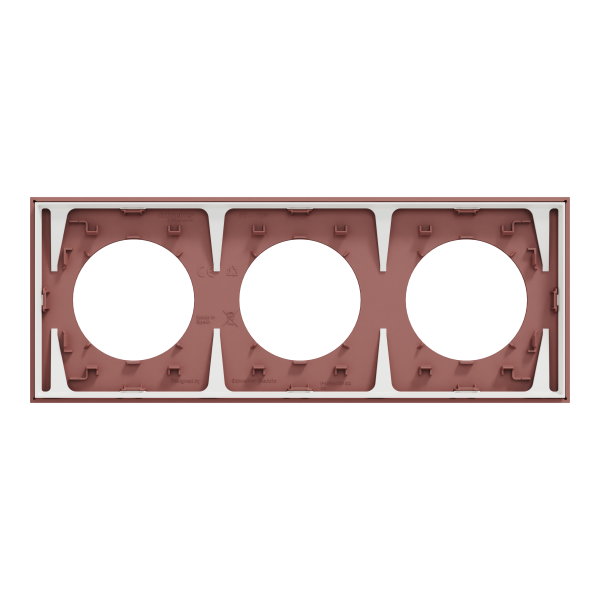 Odace - plaque de finition 3 postes - couleur rose grenat