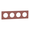 Odace - plaque de finition 4 postes - couleur rose grenat