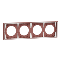 Odace - plaque de finition 4 postes - couleur rose grenat