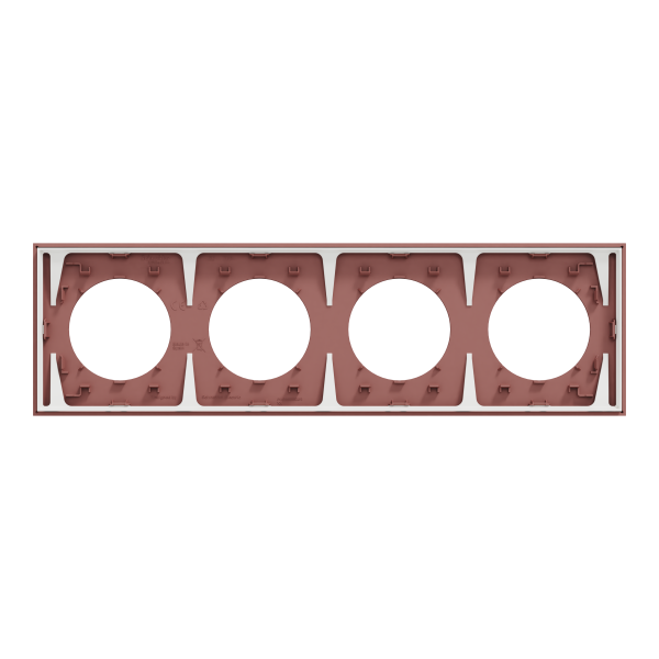 Odace - plaque de finition 4 postes - couleur rose grenat