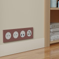 Odace - plaque de finition 4 postes - couleur rose grenat