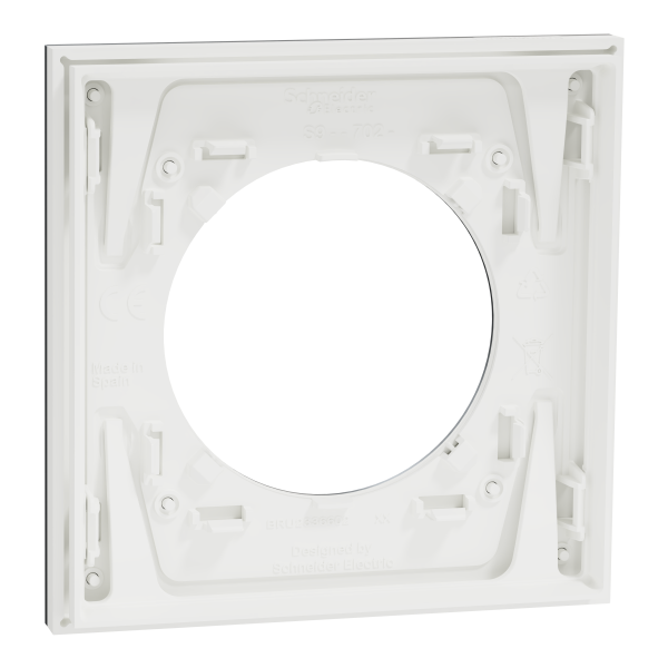 Odace métal - plaque de finition 1 poste - effet titane support blanc