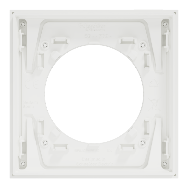 Odace métal - plaque de finition 1 poste - effet titane support blanc
