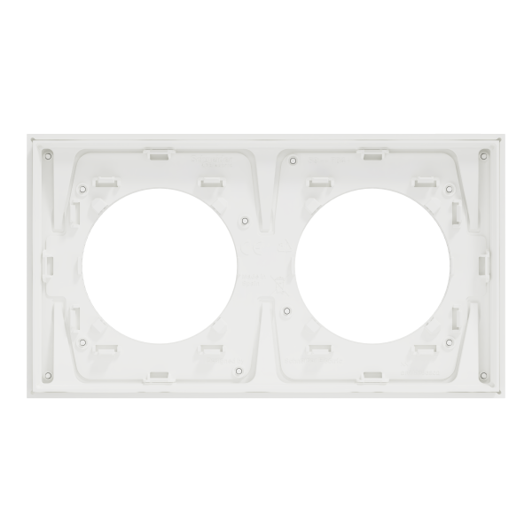 Odace métal - plaque de finition 2 postes - effet titane support blanc
