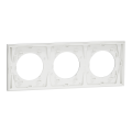 Odace métal - plaque de finition 3 postes - effet titane support blanc