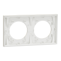 Odace métal - plaque de finition 2 postes - effet laiton support blanc