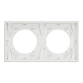 Odace métal - plaque de finition 2 postes - effet laiton support blanc