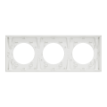Odace métal - plaque de finition 3 postes - effet laiton support blanc