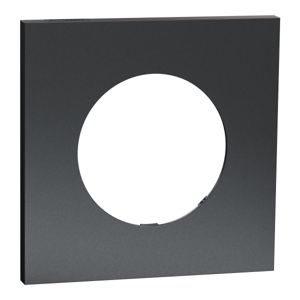 Odace métal - plaque de finition 1 poste - effet perle noire support noir