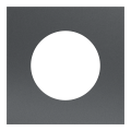 Odace métal - plaque de finition 1 poste - effet perle noire support noir