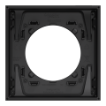 Odace métal - plaque de finition 1 poste - effet perle noire support noir