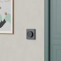 Odace métal - plaque de finition 1 poste - effet perle noire support noir