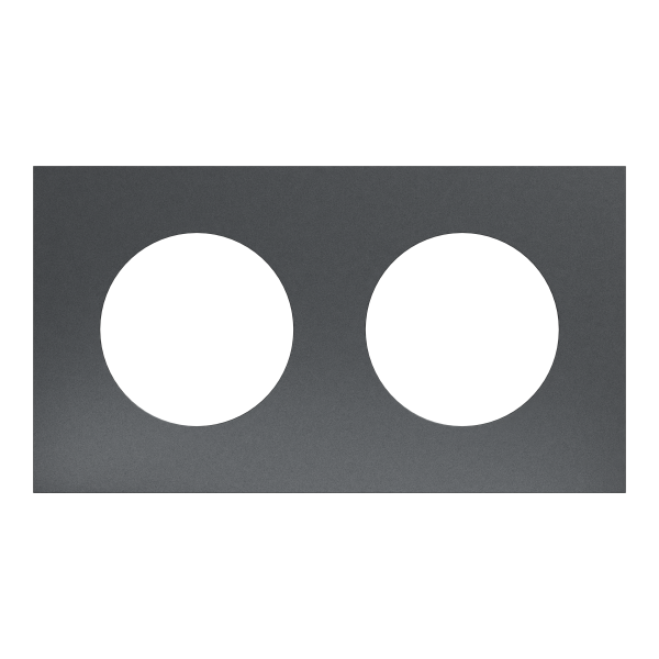 Odace métal - plaque de finition 2 postes - effet perle noire support noir