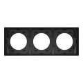 Odace métal - plaque de finition 3 postes - effet perle noire support noir