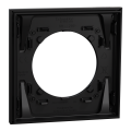 Odace métal - plaque de finition 1 poste - effet aluminium support noir