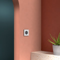 Odace métal - plaque de finition 1 poste - effet aluminium support noir