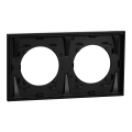 Odace métal - plaque de finition 2 postes - effet aluminium support noir