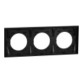 Odace métal - plaque de finition 3 postes - effet aluminium support noir