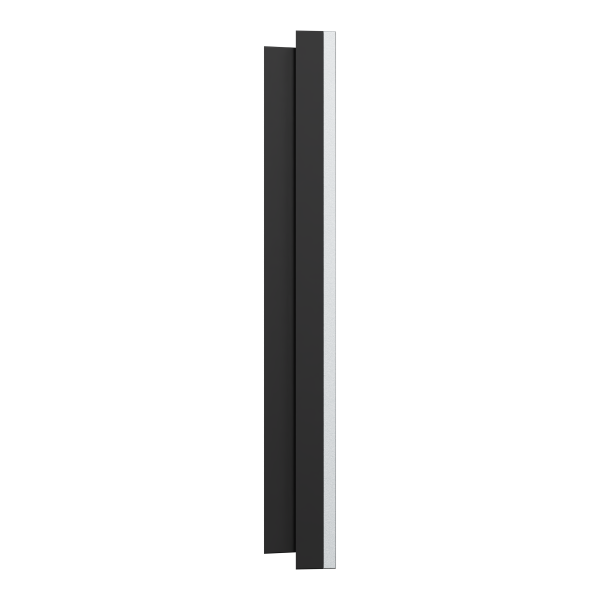 Odace métal - plaque de finition 3 postes - effet aluminium support noir