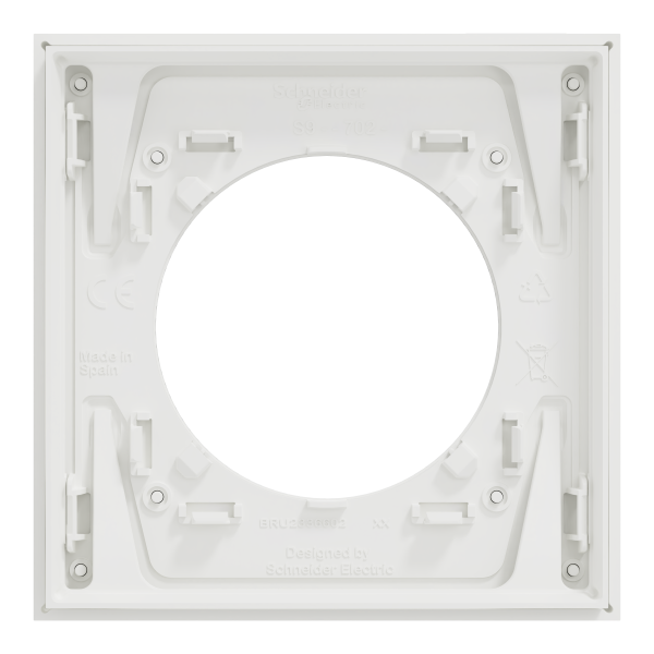 Odace métal - plaque de finition 1 poste - effet aluminium support blanc