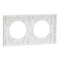 Odace métal - plaque de finition 2 postes - effet aluminium support blanc