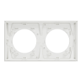 Odace métal - plaque de finition 2 postes - effet aluminium support blanc