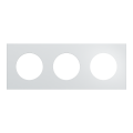 Odace métal - plaque de finition 3 postes - effet aluminium support blanc