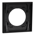 Odace métal - plaque de finition 1 poste - effet titane support noir